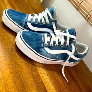 Denim Acid Wash Old Skool Vans M 4.0 W 5.5
